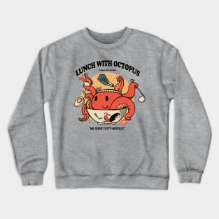 Cute Lunch With Octopus Ramen Noodle Crewneck Sweatshirt